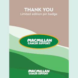 Oval Macmillan pin badge