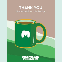 Coffee mug pin badge